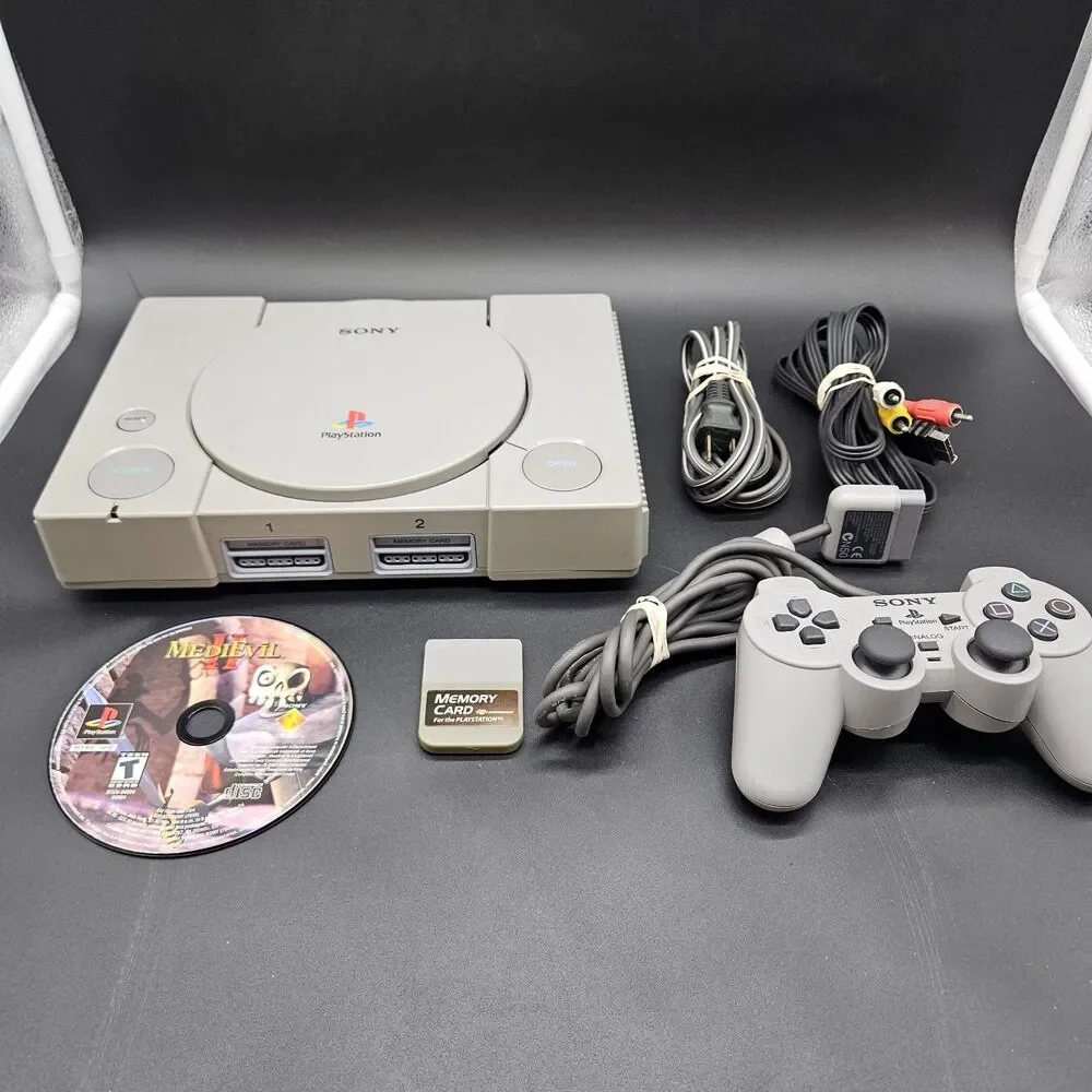 Sony PlayStation 1 Video Game Console Bundle Medievil 2 Disc Only Tested Working